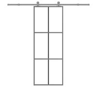 vidaXL Sliding Door with Hardware Set 76x205 cm ESG Glass&Aluminium