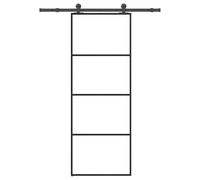 vidaXL Sliding Door with Hardware Set 76x205 cm ESG Glass&Aluminium