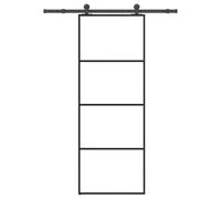 vidaXL Sliding Door with Hardware Set 76x205 cm ESG Glass&Aluminium