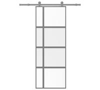 vidaXL Sliding Door with Hardware Set 76x205 cm Tempered Glass&Aluminium