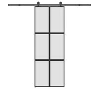 vidaXL Sliding Door with Hardware Set 76x205 cm Tempered Glass&Aluminium
