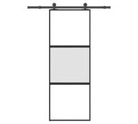 vidaXL Sliding Door with Hardware Set 76x205 cm Tempered Glass&Aluminium