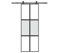 vidaXL Sliding Door with Hardware Set 76x205 cm Tempered Glass&Aluminium