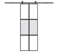 vidaXL Sliding Door with Hardware Set 76x205 cm Tempered Glass&Aluminium