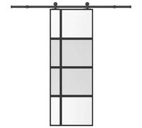 vidaXL Sliding Door with Hardware Set 76x205 cm Tempered Glass&Aluminium