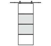 vidaXL Sliding Door with Hardware Set 76x205 cm Tempered Glass&Aluminium