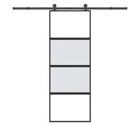 vidaXL Sliding Door with Hardware Set 76x205 cm Tempered Glass&Aluminium