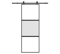 vidaXL Sliding Door with Hardware Set 76x205 cm Tempered Glass&Aluminium