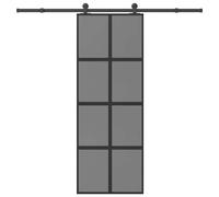 vidaXL Sliding Door with Hardware Set 76x205 cm Tempered Glass&Aluminium