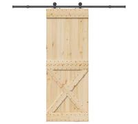 vidaXL Sliding Door with Hardware Set 85x210 cm Solid Wood Pine