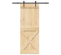 vidaXL Sliding Door with Hardware Set 85x210 cm Solid Wood Pine