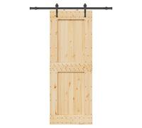 vidaXL Sliding Door with Hardware Set 85x210 cm Solid Wood Pine