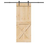 vidaXL Sliding Door with Hardware Set 85x210 cm Solid Wood Pine