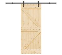 vidaXL Sliding Door with Hardware Set 85x210 cm Solid Wood Pine