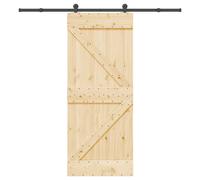vidaXL Sliding Door with Hardware Set 85x210 cm Solid Wood Pine