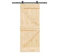 vidaXL Sliding Door with Hardware Set 85x210 cm Solid Wood Pine