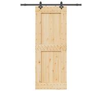 vidaXL Sliding Door with Hardware Set 85x210 cm Solid Wood Pine
