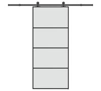 vidaXL Sliding Door with Hardware Set 90x205 cm ESG Glass&Aluminium