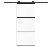vidaXL Sliding Door with Hardware Set 90x205 cm ESG Glass&Aluminium