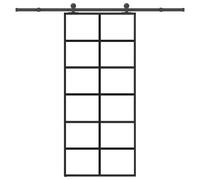 vidaXL Sliding Door with Hardware Set 90x205 cm ESG Glass&Aluminium
