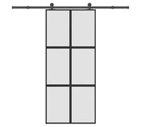 vidaXL Sliding Door with Hardware Set 90x205 cm Tempered Glass&Aluminium