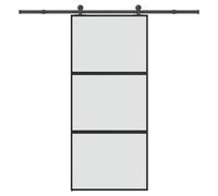 vidaXL Sliding Door with Hardware Set 90x205 cm Tempered Glass&Aluminium