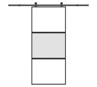 vidaXL Sliding Door with Hardware Set 90x205 cm Tempered Glass&Aluminium