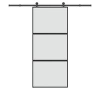 vidaXL Sliding Door with Hardware Set 90x205 cm Tempered Glass&Aluminium