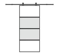 vidaXL Sliding Door with Hardware Set 90x205 cm Tempered Glass&Aluminium