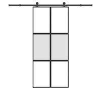 vidaXL Sliding Door with Hardware Set 90x205 cm Tempered Glass&Aluminium
