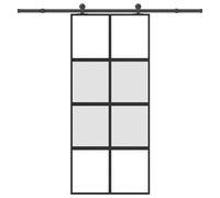 vidaXL Sliding Door with Hardware Set 90x205 cm Tempered Glass and Aluminium