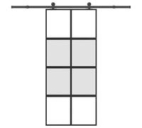 vidaXL Sliding Door with Hardware Set 90x205 cm Tempered Glass and Aluminium