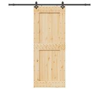 vidaXL Sliding Door with Hardware Set 90x210 cm Solid Wood Pine