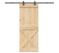 vidaXL Sliding Door with Hardware Set 90x210 cm Solid Wood Pine