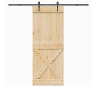 vidaXL Sliding Door with Hardware Set 90x210 cm Solid Wood Pine