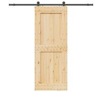 vidaXL Sliding Door with Hardware Set 90x210 cm Solid Wood Pine