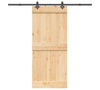 vidaXL Sliding Door with Hardware Set 90x210 cm Solid Wood Pine