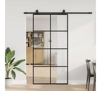 vidaXL Sliding Door with Hardware Set Black 102.5x205 cm ESG Glass