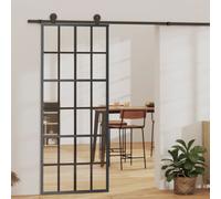 vidaXL Sliding Door with Hardware Set ESG Glass&Aluminium 76x205 cm