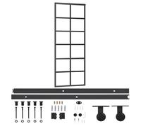 vidaXL Sliding Door with Hardware Set Home Indoor Building Materials Modern Design Sliding Door System Gate Track Kit ESG Glass&Aluminium