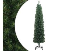 vidaXL Slim Artificial Christmas Tree with Stand Green 180 cm PVC Holiday Deco