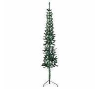'vidaXL Slim Artificial Half Christmas Tree for Small Spaces - Compact Green PVC Tree with Steel Stand - Economical Reusable Festive Indoor Decoration - 120 cm Height