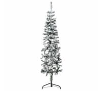 vidaXL Slim Artificial Half Christmas Tree with Flocked Snow 150 cm