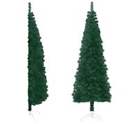 vidaXL Slim Artificial Half Christmas Tree with Stand Holiday Ornament Christmas Decoration Slim Xmas Tree Holiday Decoration Green 240 cm