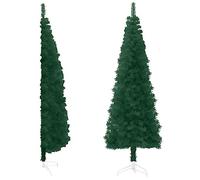 vidaXL Slim Artificial Half Christmas Tree with Stand Holiday Ornament Christmas Decoration Slim Xmas Tree Holiday Decoration Green , 180 x 49 cm