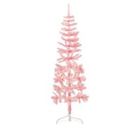 'vidaXL Slim Artificial Half Christmas Tree with Stand - Modern Pink PVC Xmas Decoration for Compact Spaces - 180 cm with 246 Tips