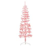 Vidaxl Slim Artificial Half Christmas Tree With Stand Pink 150 Cm, Pink