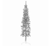 (silver, 120 cm) vidaXL Slim Artificial Half Christmas Tree with Stand Xmas Artificial Tree
