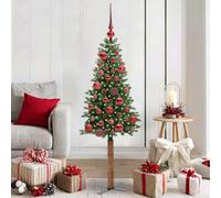 Vidaxl Slim Christmas Tree Green 150 Cm Pvc And Solid Pine Wood