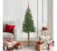 Vidaxl Slim Christmas Tree Green 150 Cm Pvc And Solid Pine Wood